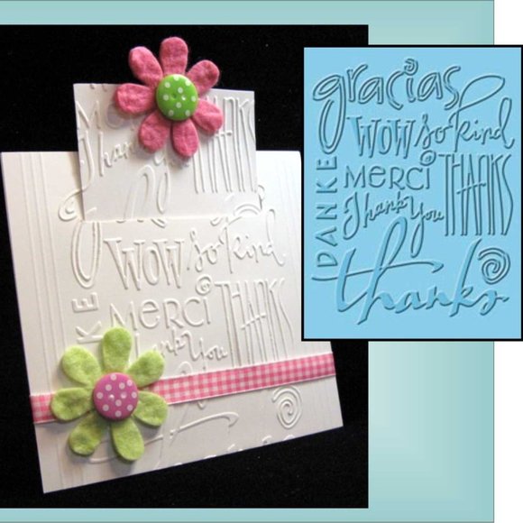 Cuttlebug 4” x 6” THANKS embossing folder - Picture 6 of 15